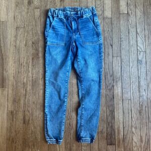 American Eagle Cozy High Level Stretch Denim Jogger Pants Size 4 Blue